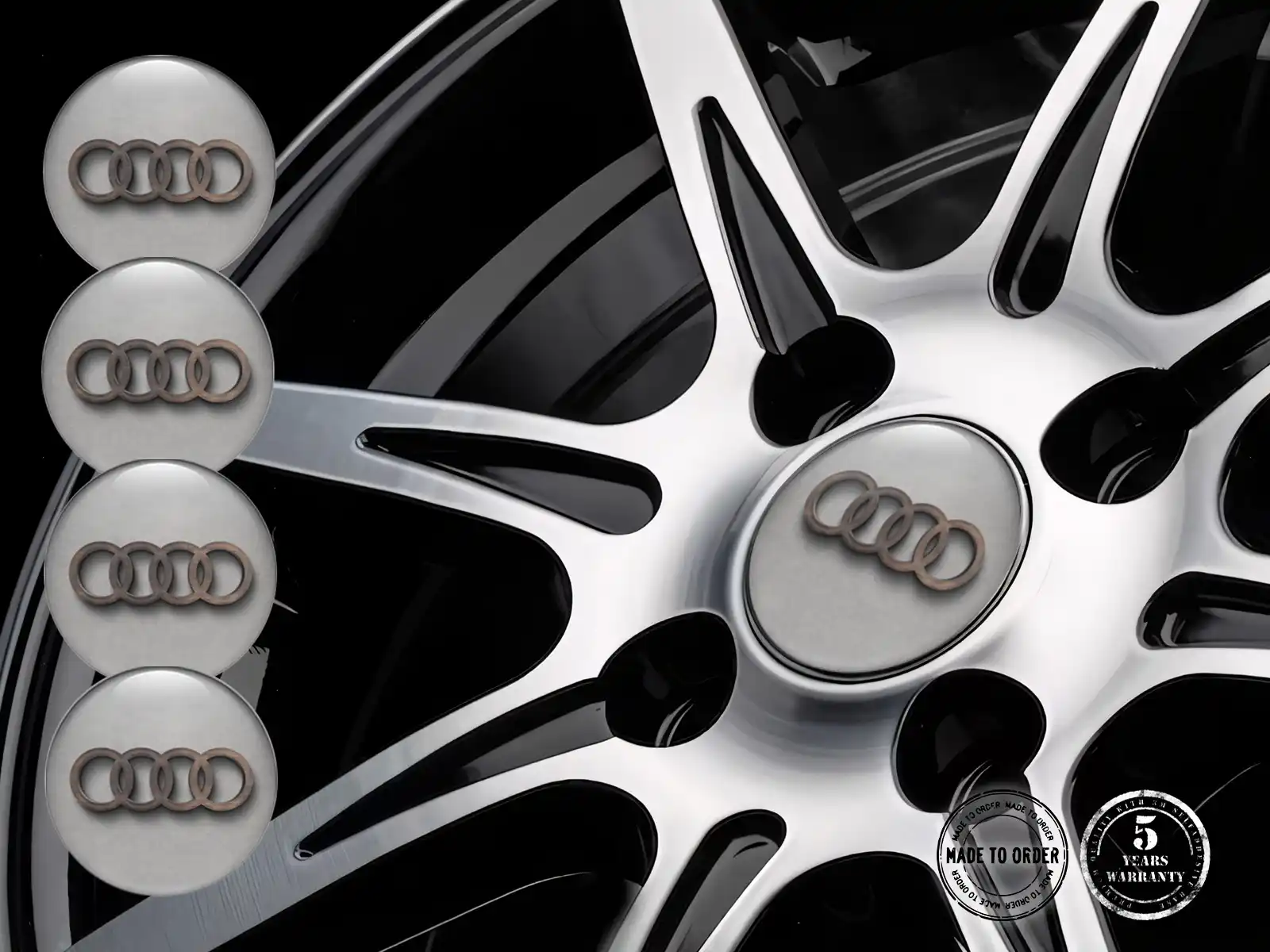 Audi Calcomanía de Rueda Edición Pegatina Silicona Logo